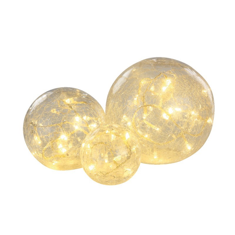 Boule déco LED en verre marron D20
