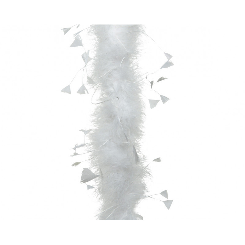 Guirlande boa plume 15x184cm blanc - DECORIS