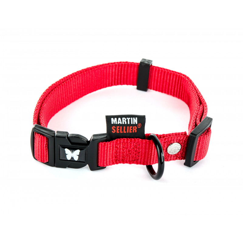 Collier nylon réglable 40mm-50/70 Rouge - MARTIN SELLIER 